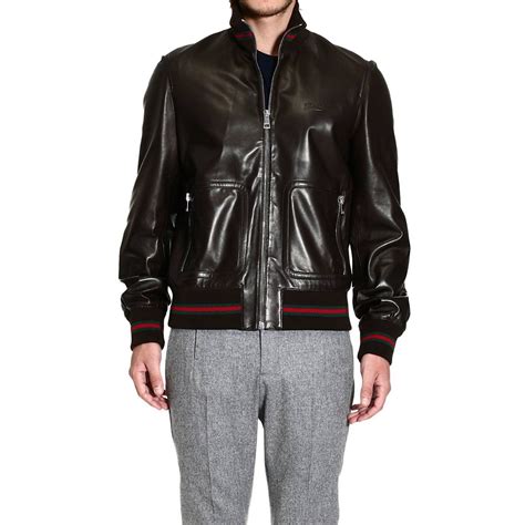 gucci leather bomber with embroideries|Gucci bomber jacket men's.